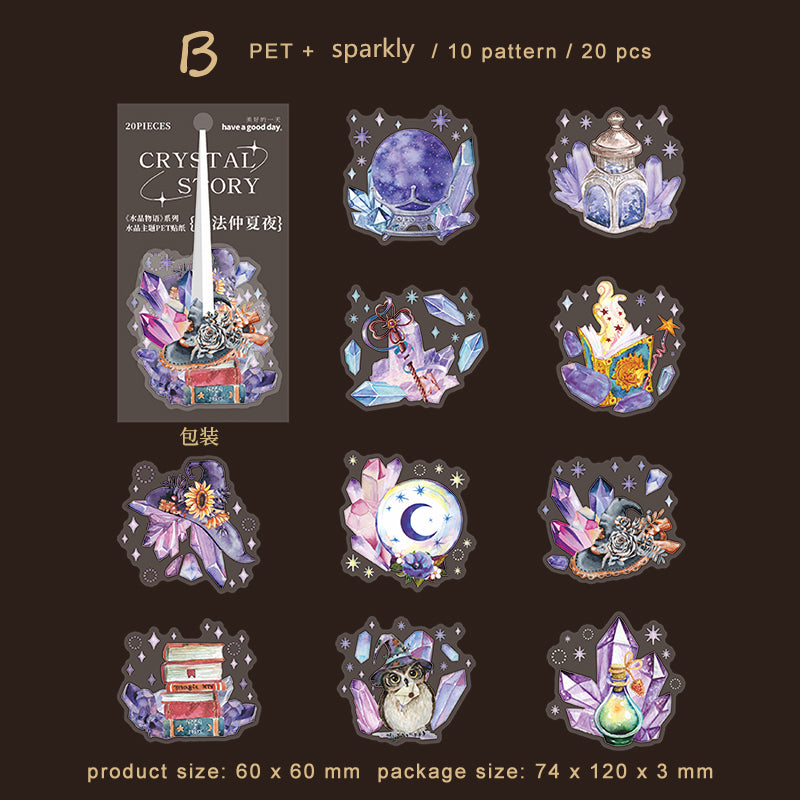 S0045 crystal story series pet sparkly crystal stickers pack 6